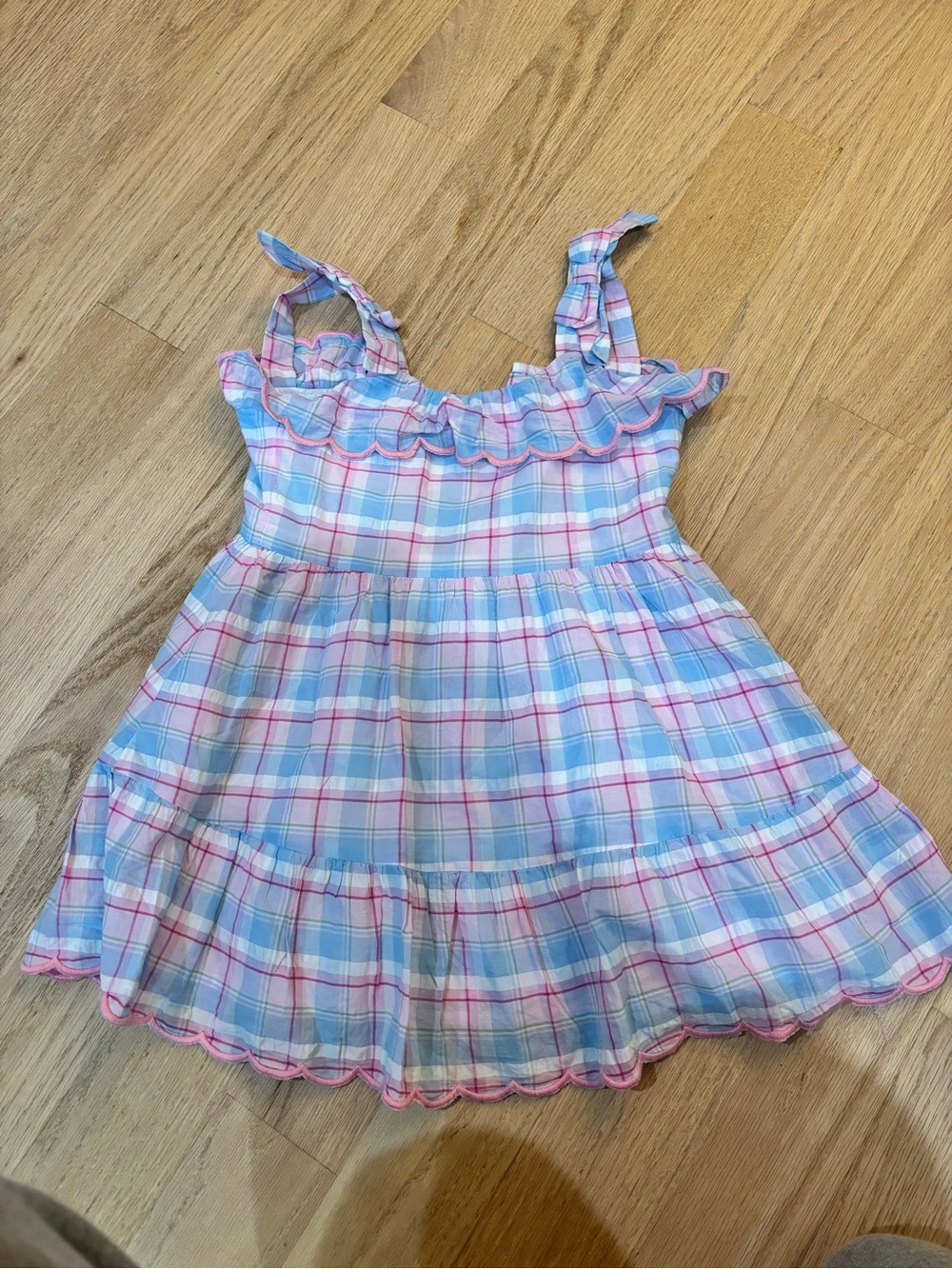 Janie & Jack Plaid Sundress in Pastel Blue & Pink